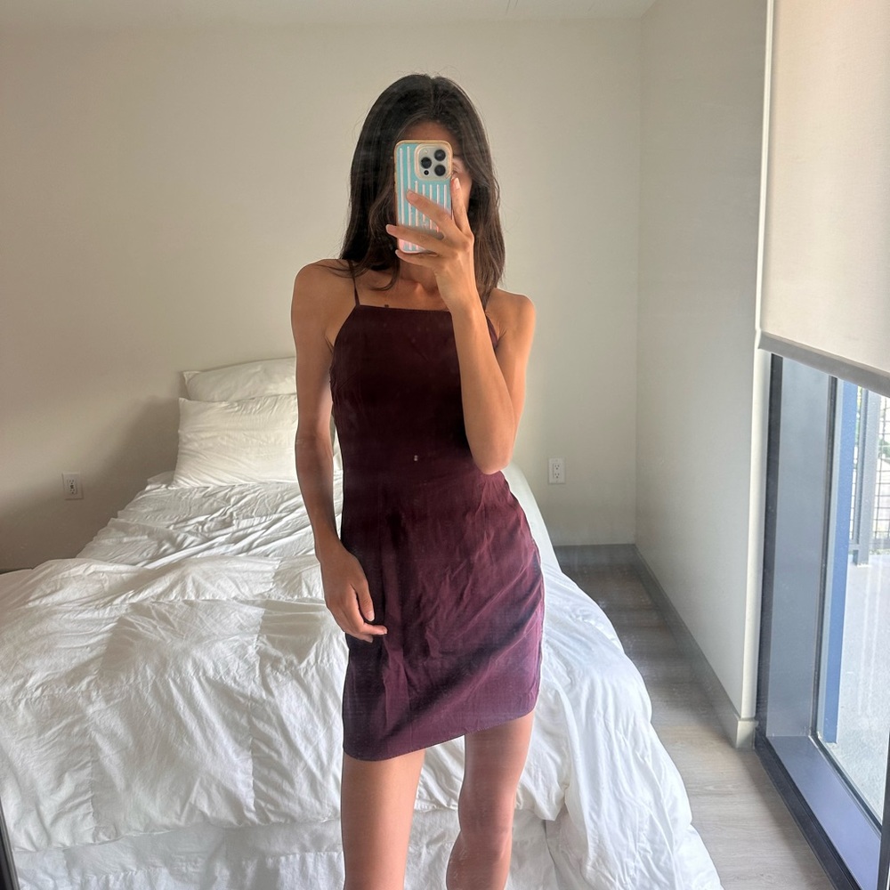 & Other Stories burgundy mini dress size XS